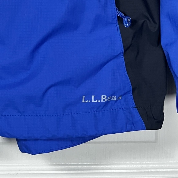 L.L. Bean Rain Jacket Womens Blue Black Windbreaker Hooded Light Size Small - Picture 8 of 14